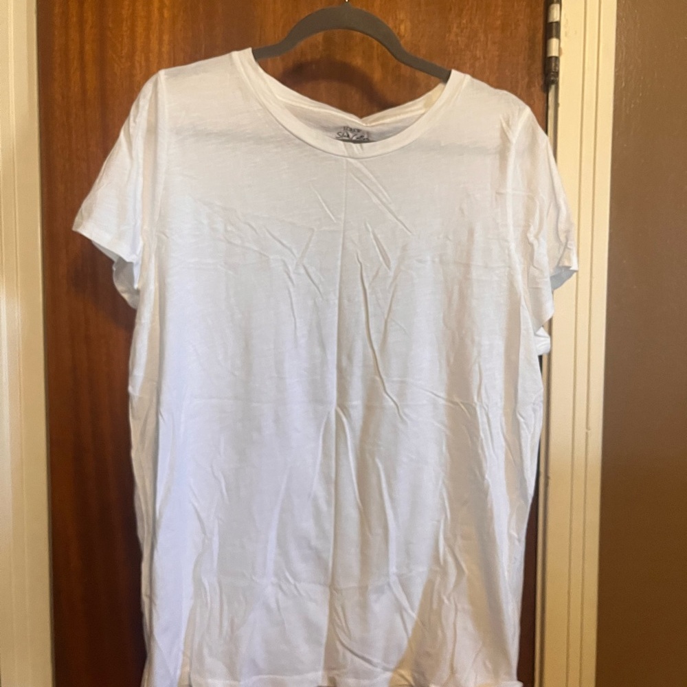 J. Crew White Slub Cotton Tee